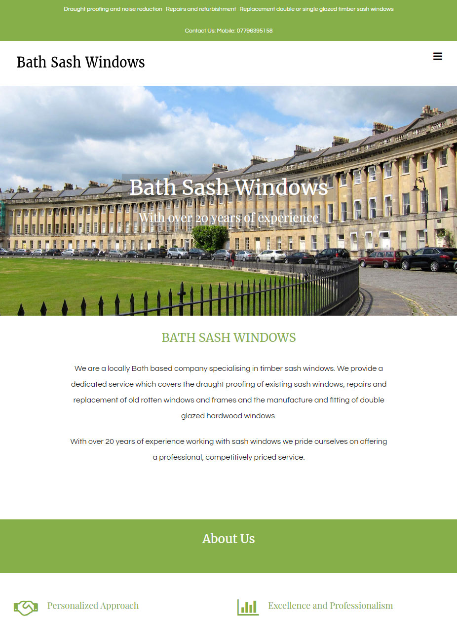Bath Sash windows website